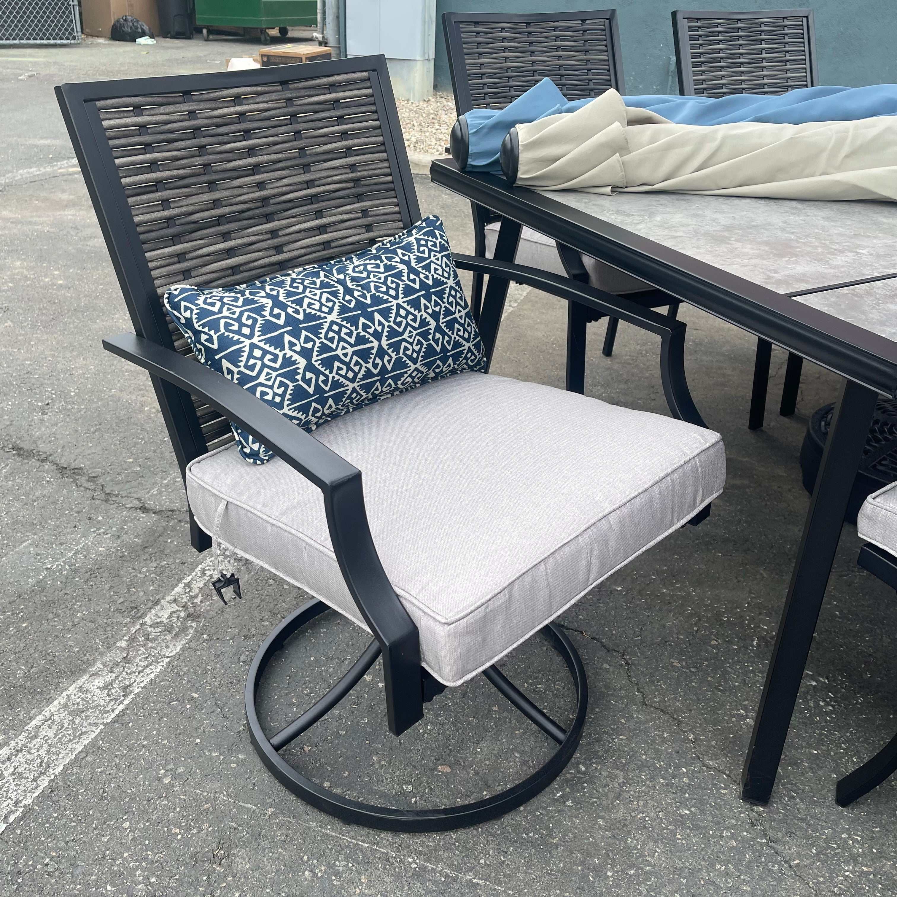 Sintra Black & Gray Outdoor Swivel Armchair (Set of 2)