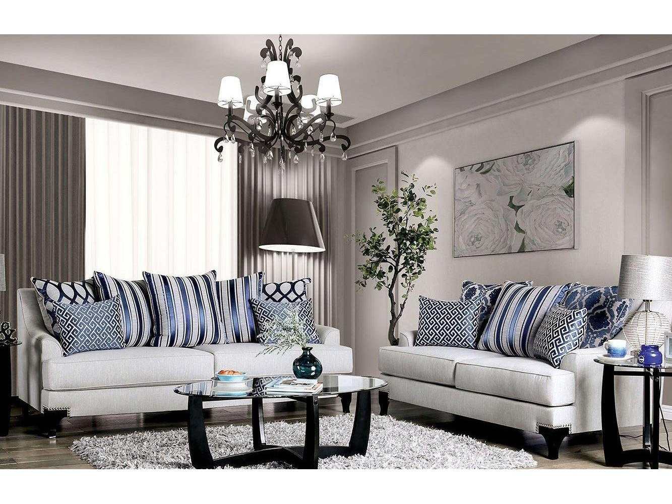 Sisseton Light Gray Stationary Sofa & Loveseat 2pc