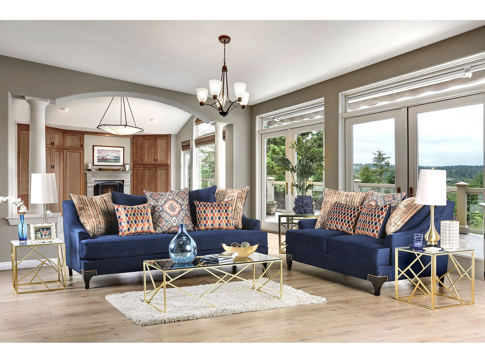Sisseton Navy Sofa & Loveseat