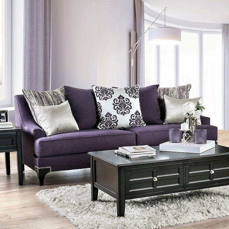 Sisseton Purple Stationary Sofa & Loveseat 2pc