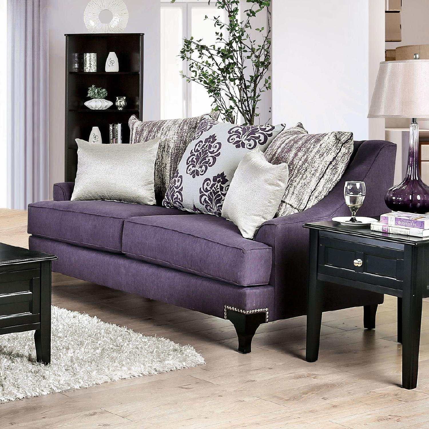 Sisseton Purple Stationary Sofa & Loveseat 2pc