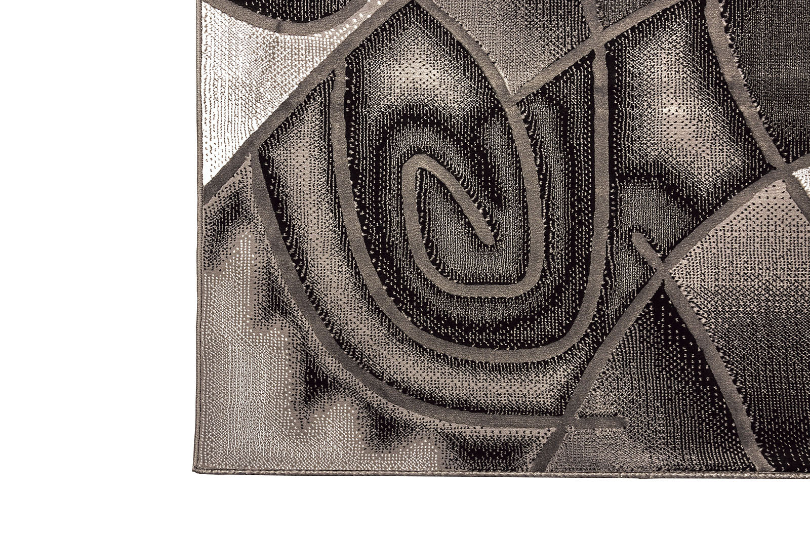 Sivas Gray/Black 7.9' X 10' Area Rug (Abstract Swirl)
