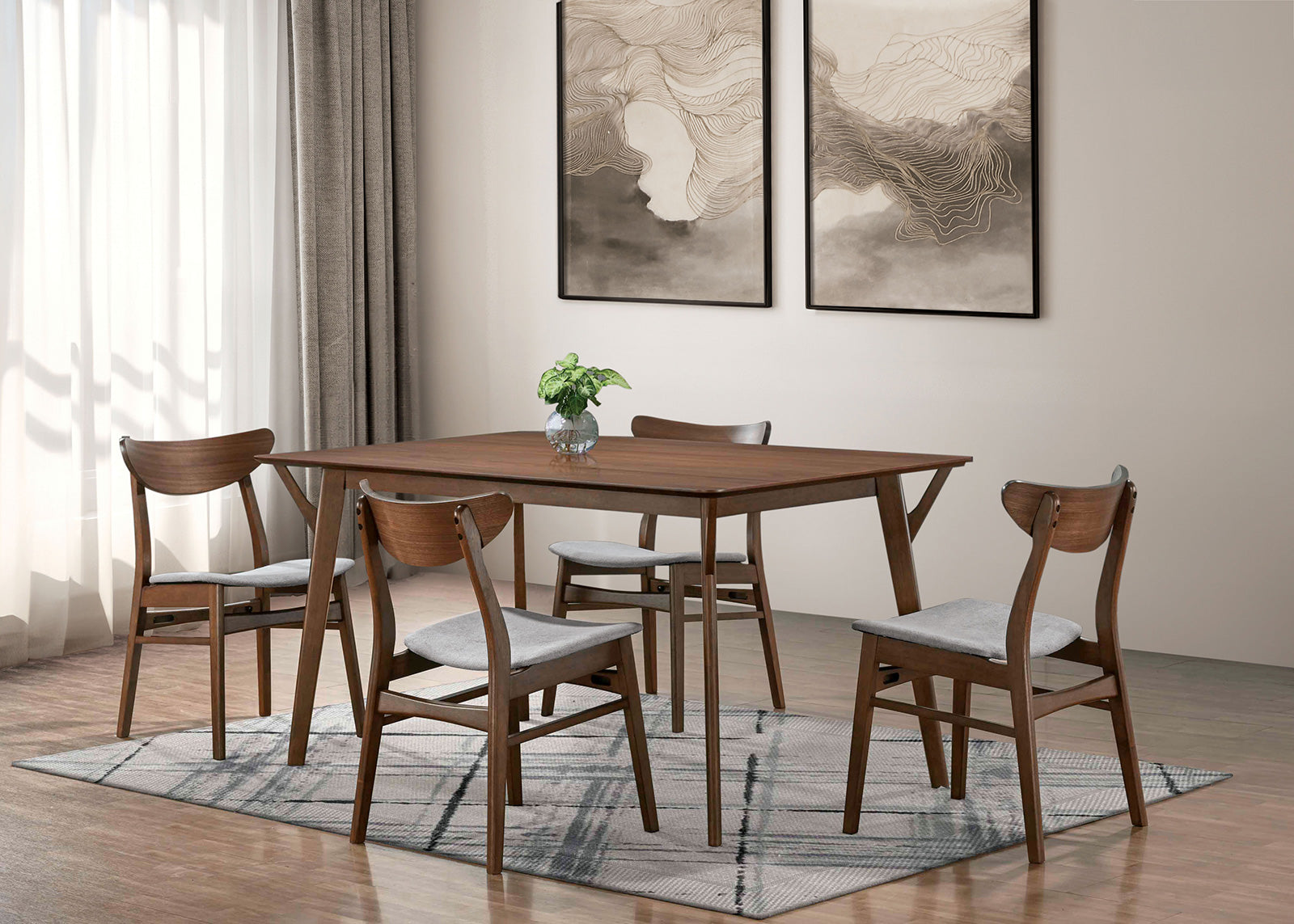 Skien Walnut/Light Gray Side Chair (Set of 2)