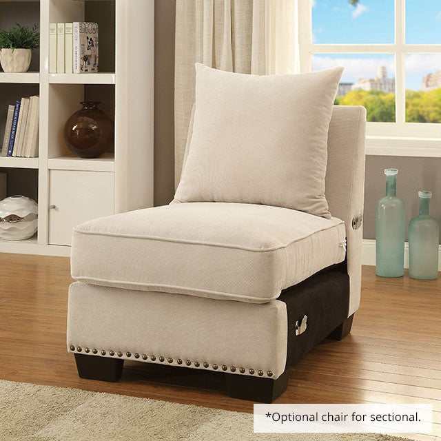 Skyler Beige Armless Chair