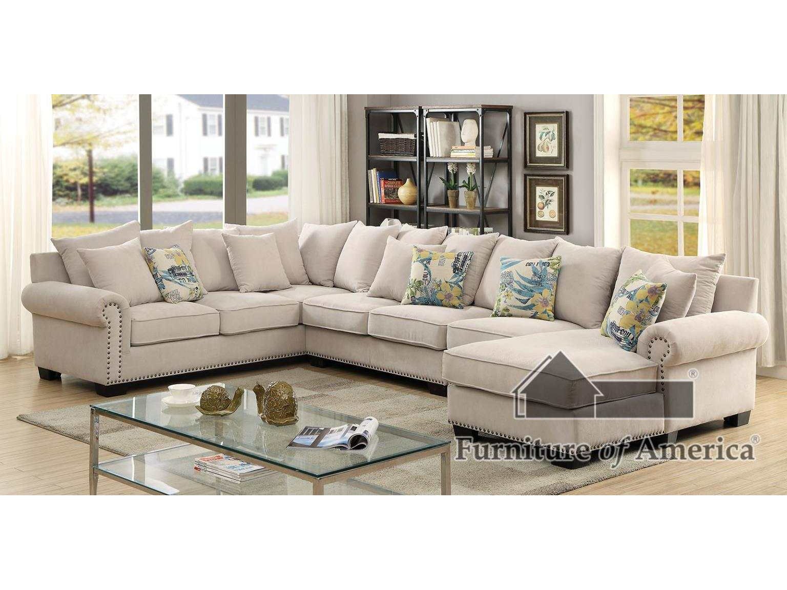 Skyler Beige Sectional & Chair