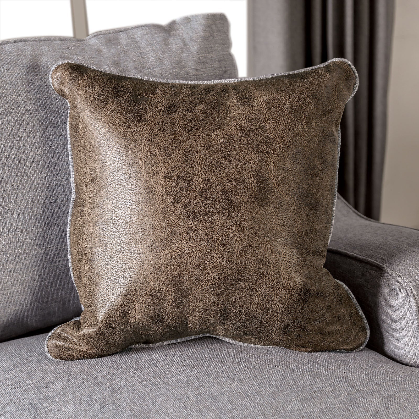 Skyline Light Gray/Brown Loveseat