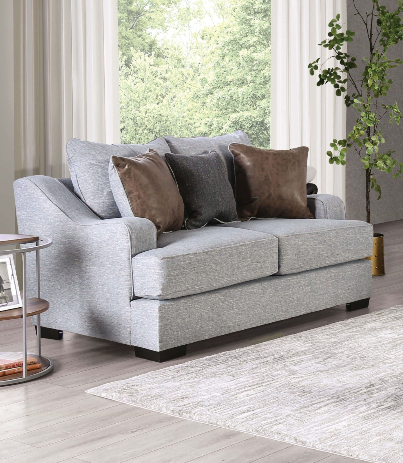 Skyline Light Gray/Brown, Sofa & Loveseat