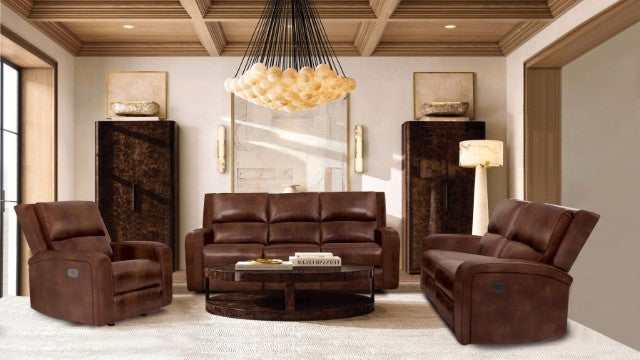 Soterios Brown Top Grain Leather Match Power Reclining Sofa