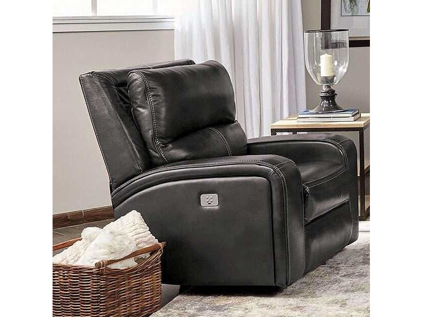 Soterios Charcoal Top Grain Leather Match Power Recliner