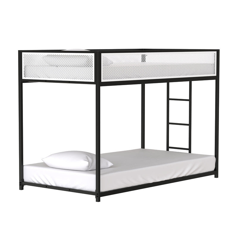 Southall Matte Black/Matte White Twin/Twin Metal Bunk Bed