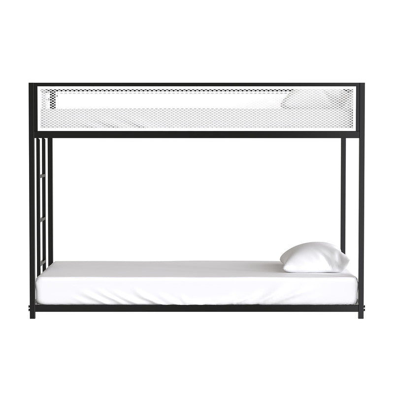 Southall Matte Black/Matte White Twin/Twin Metal Bunk Bed
