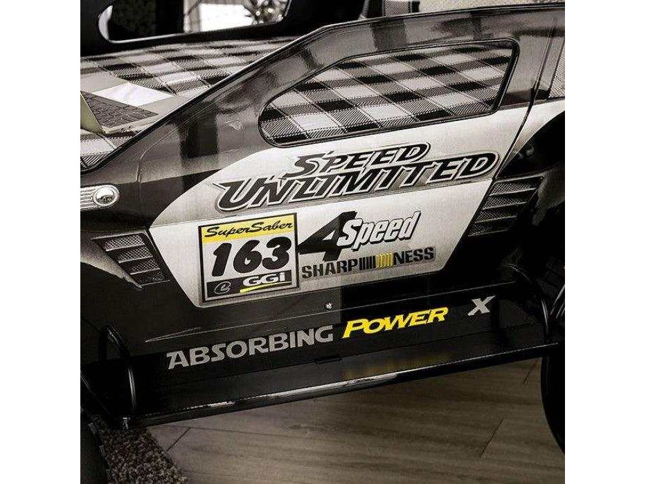 Speed Jump Black Off-Road Twin Car Bed w/ LED Headlights