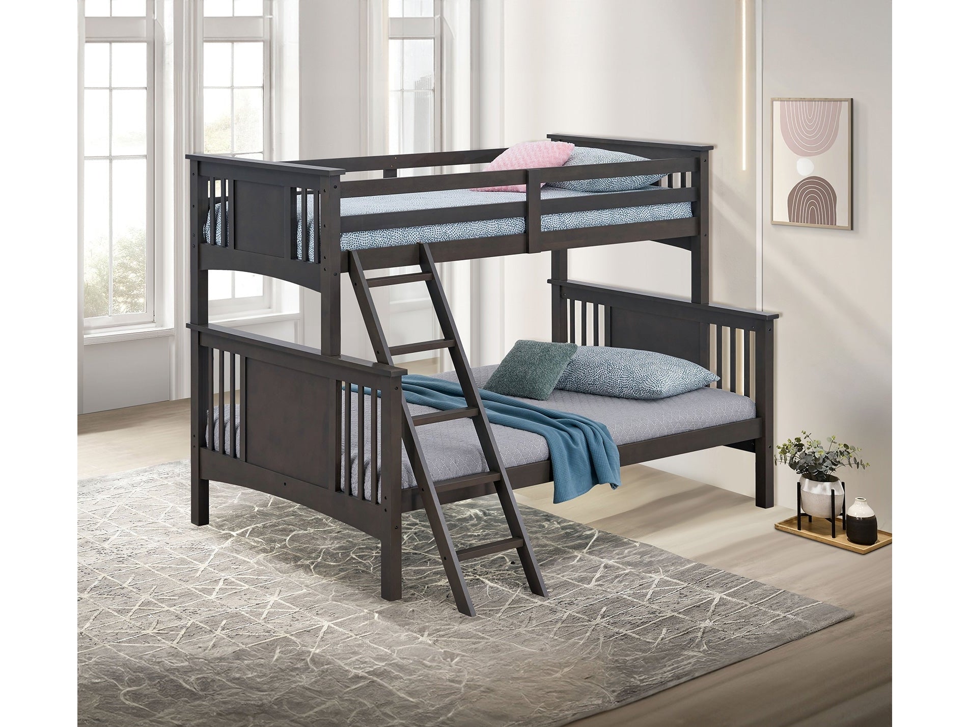 Spring Creek Stain Gray Twin/Full Bunk Bed