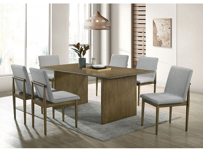 St Gallen Natural Tone & Light Gray Dining Room Set / 7pc
