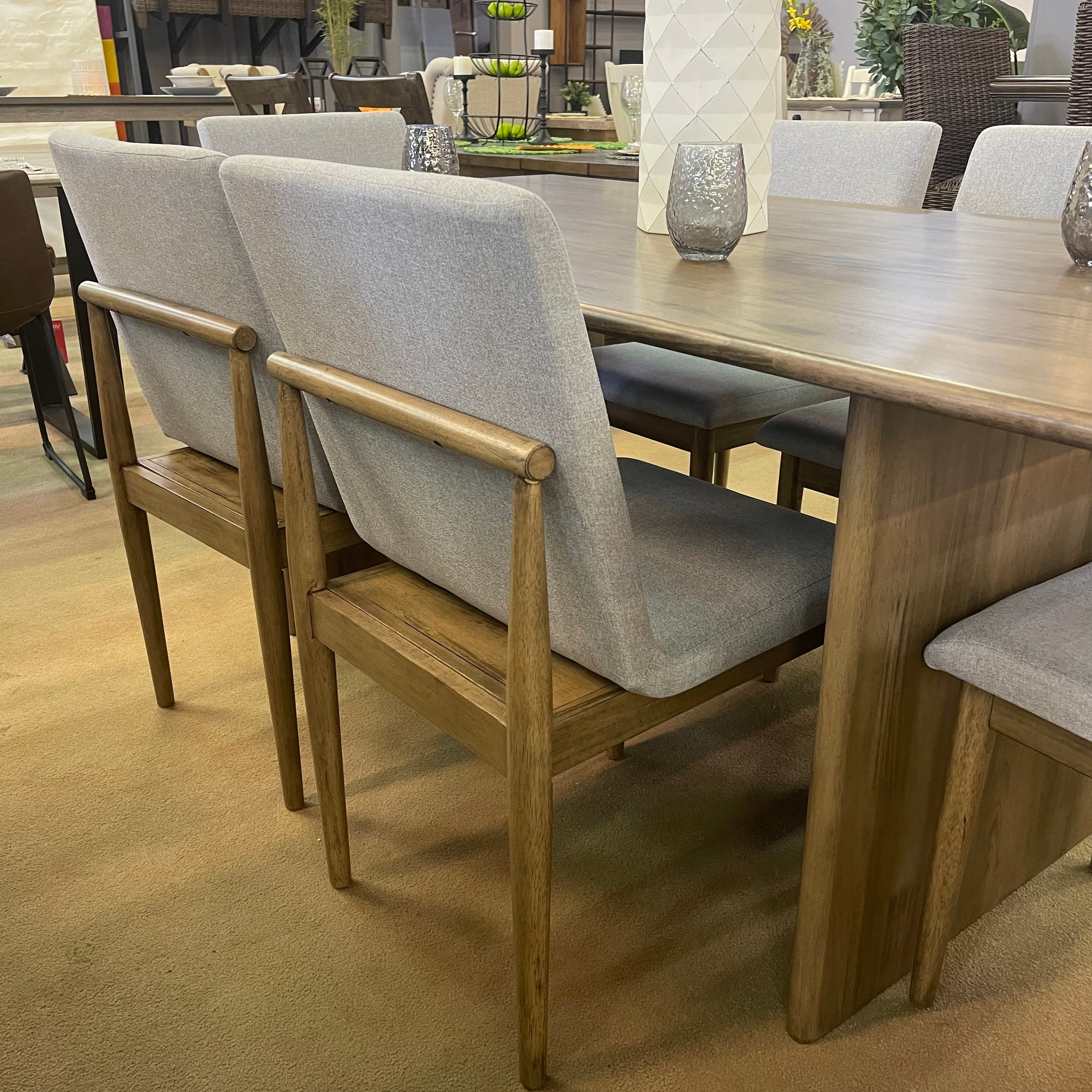 St Gallen Natural Tone & Light Gray Dining Room Set / 7pc