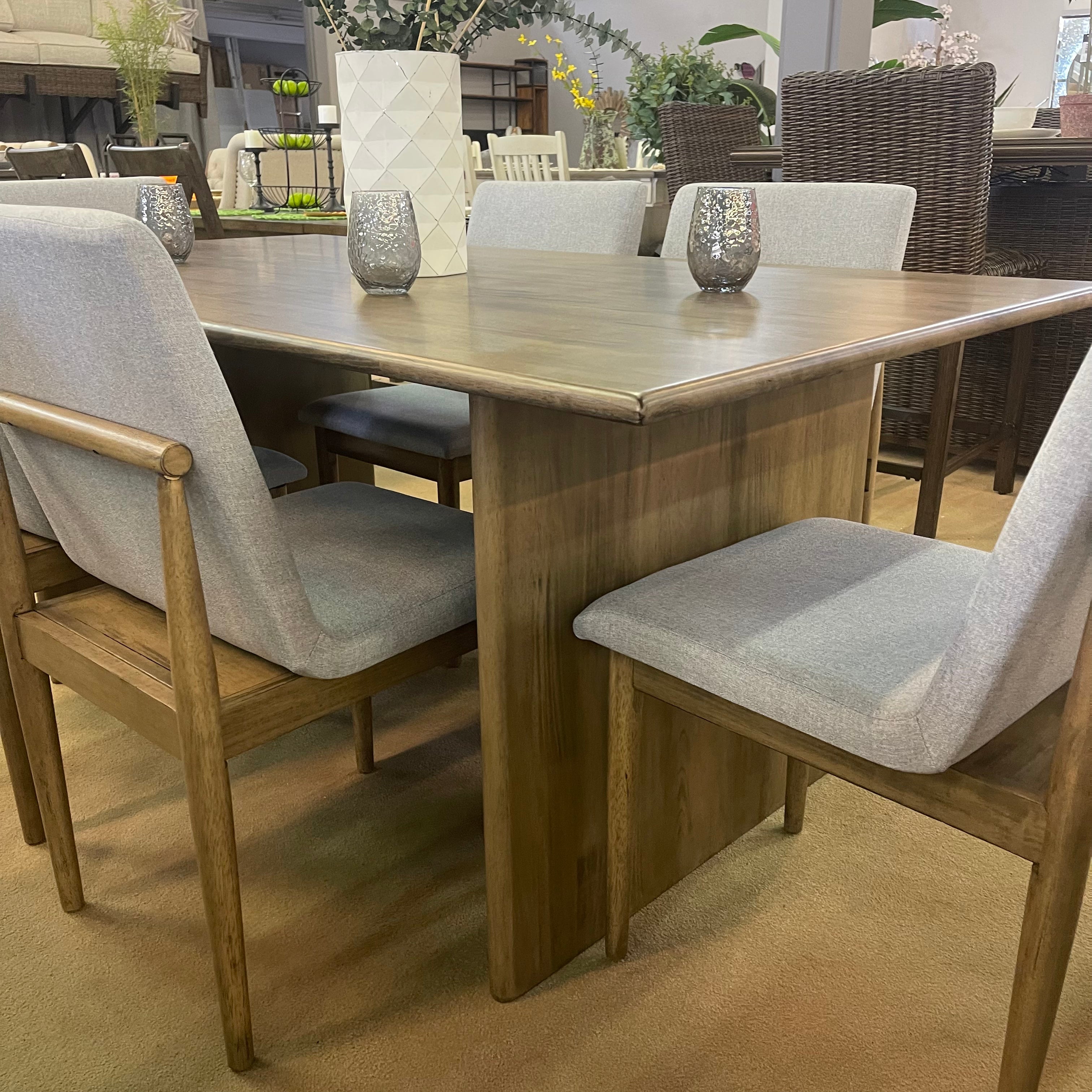 St Gallen Natural Tone & Light Gray Dining Table