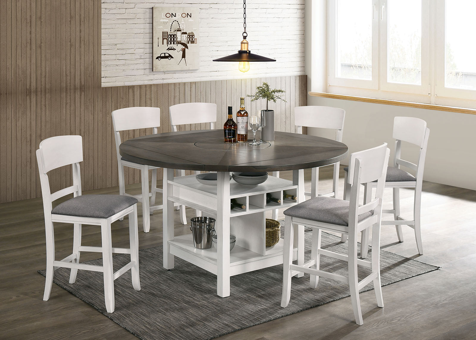 Stacie White/Gray 5 PC. Dining Room Set