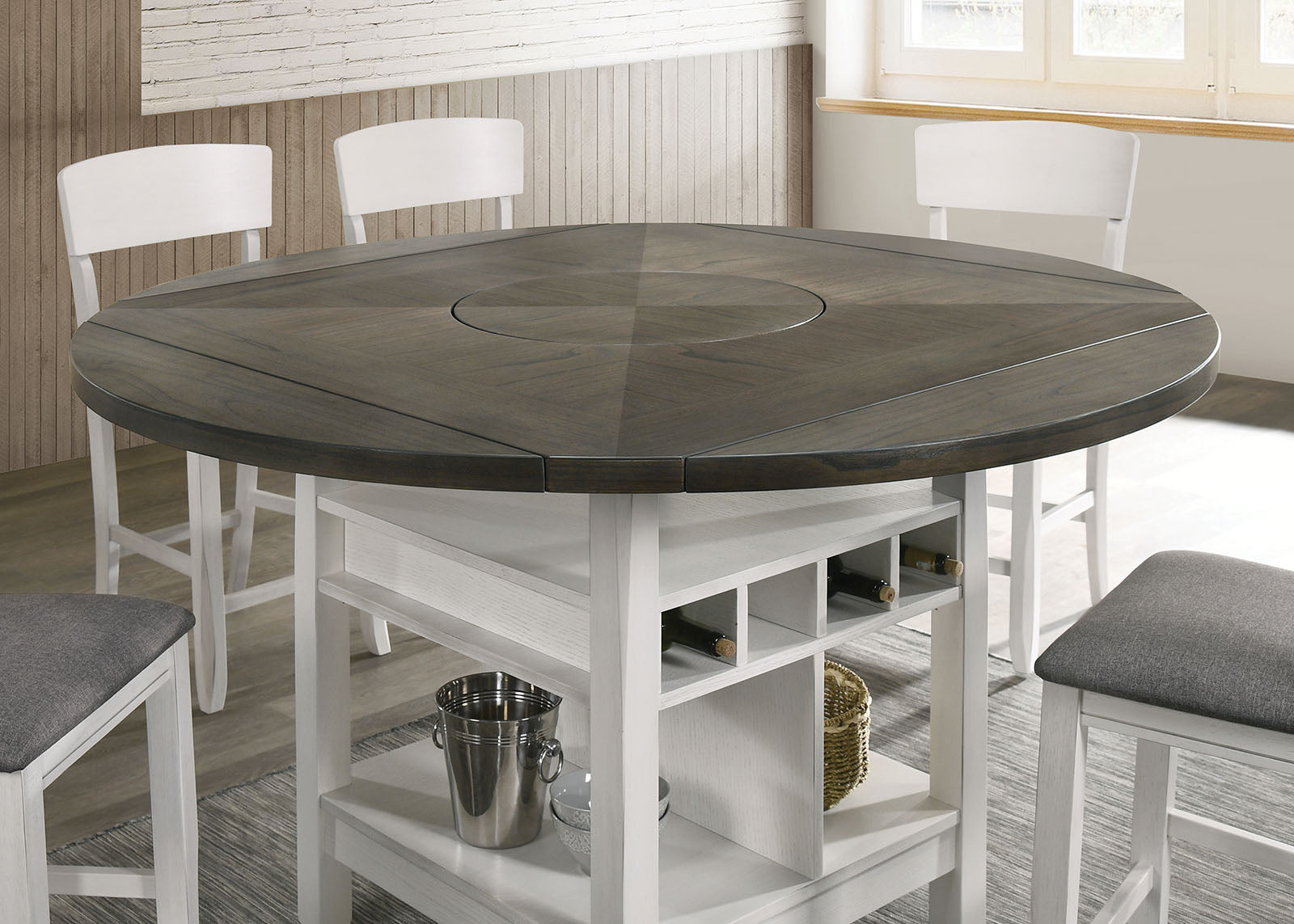 Stacie White/Gray 7 PC. Dining Room Set