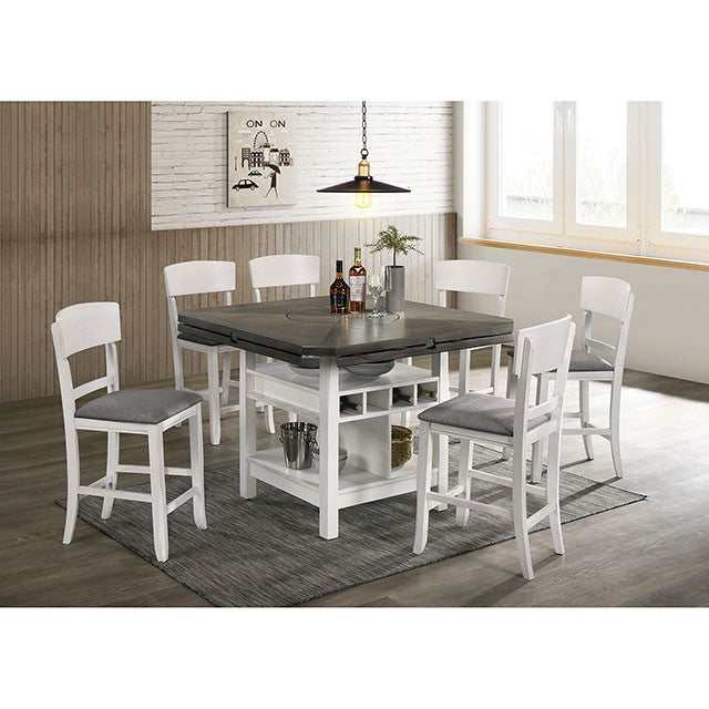 Stacie White/Gray Counter Height Round Dining Table