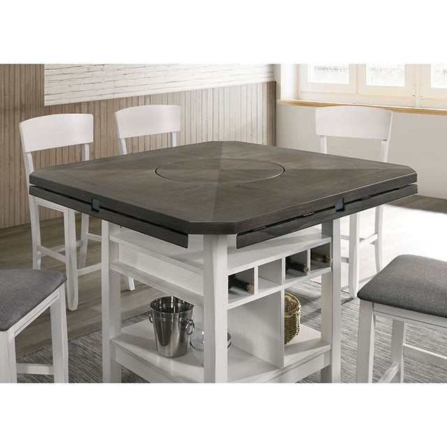 Stacie White/Gray Counter Height Round Dining Table