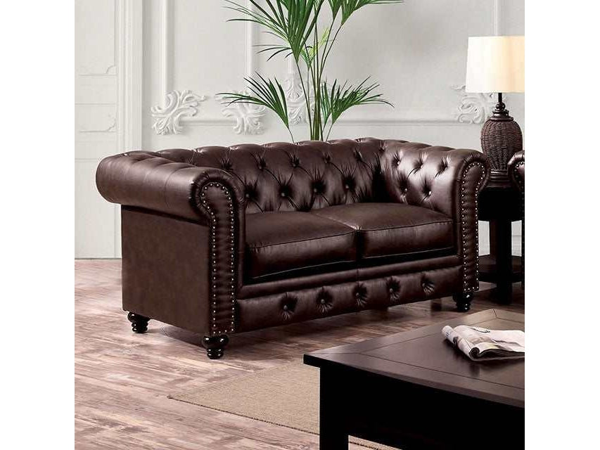 Stanford Brown Loveseat Leatherette