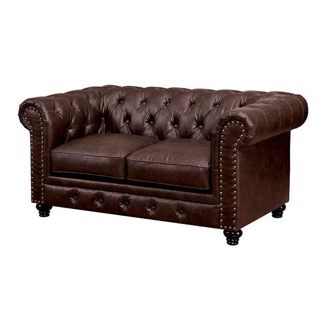 Stanford Brown Loveseat Leatherette