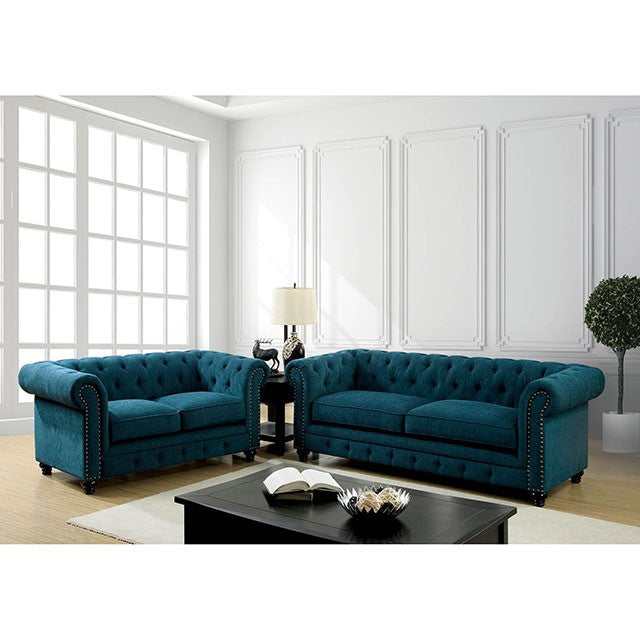 Stanford Dark Teal Loveseat
