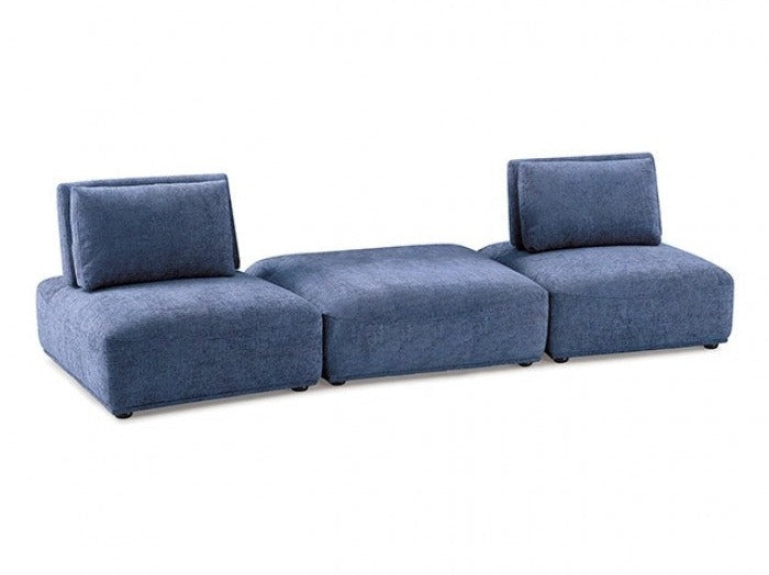 Stavanger Blue 2-Seater w/Square Ottoman