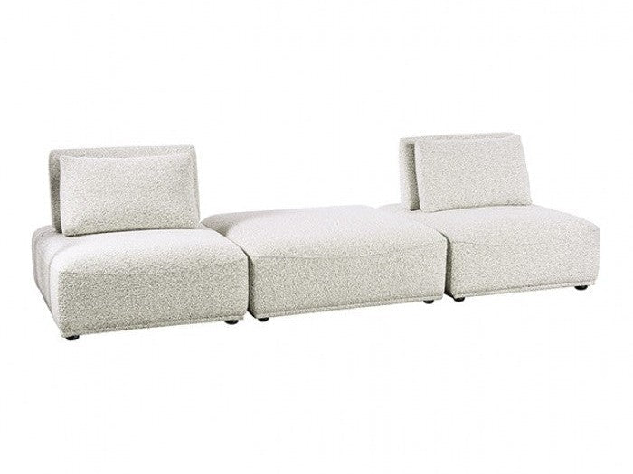 Stavanger Light Gray 2-Seater w/Square Ottoman