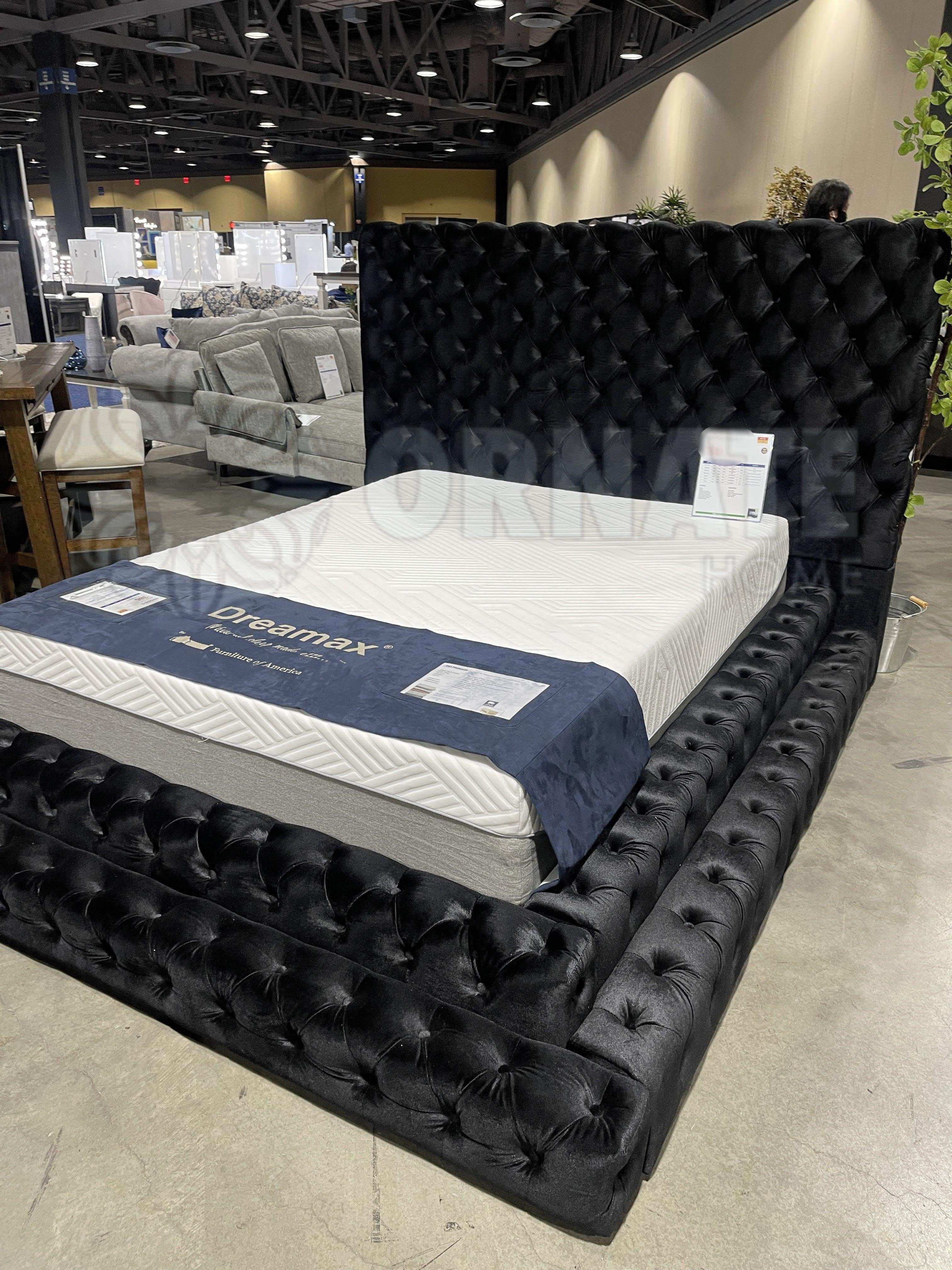 Stefania Black Queen Platform Bed