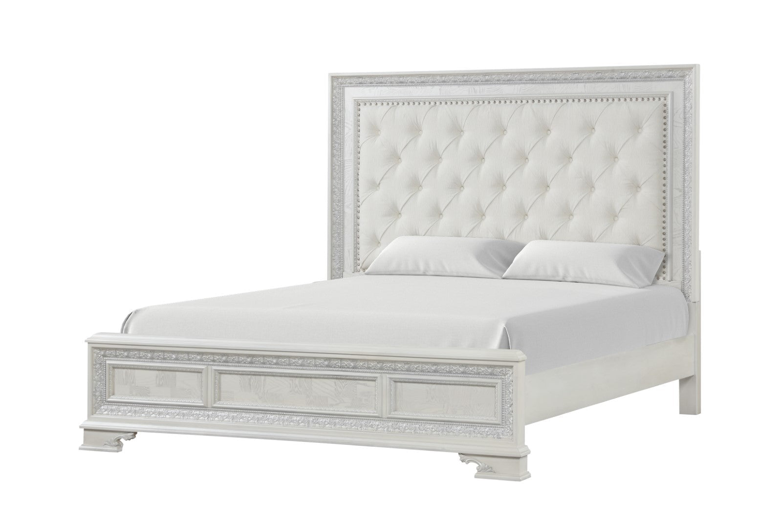 Stella Mia Creamy White Queen Full 4 Piece Bedroom Set