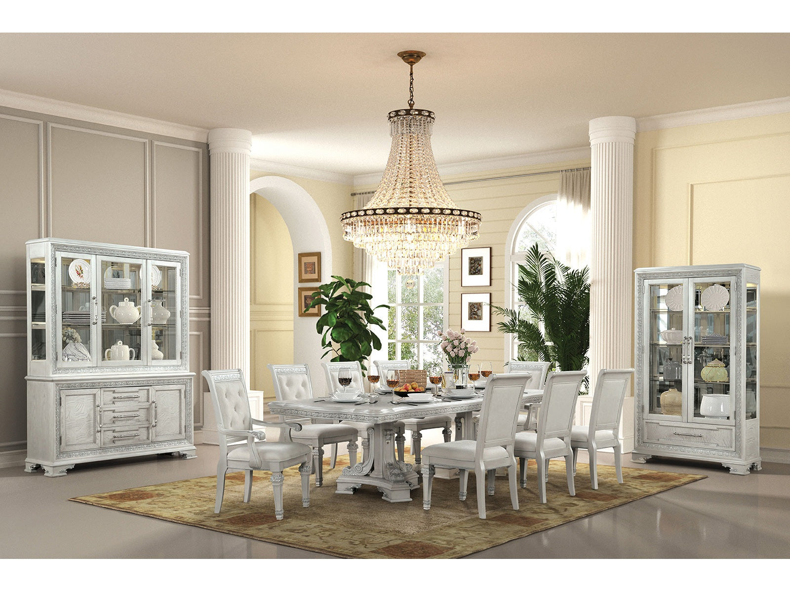 Stella Mia Ivory 9 Piece Dining Set