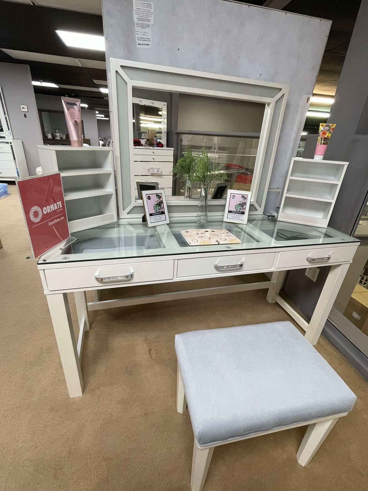 Stephanie White Vanity Set / 3pc