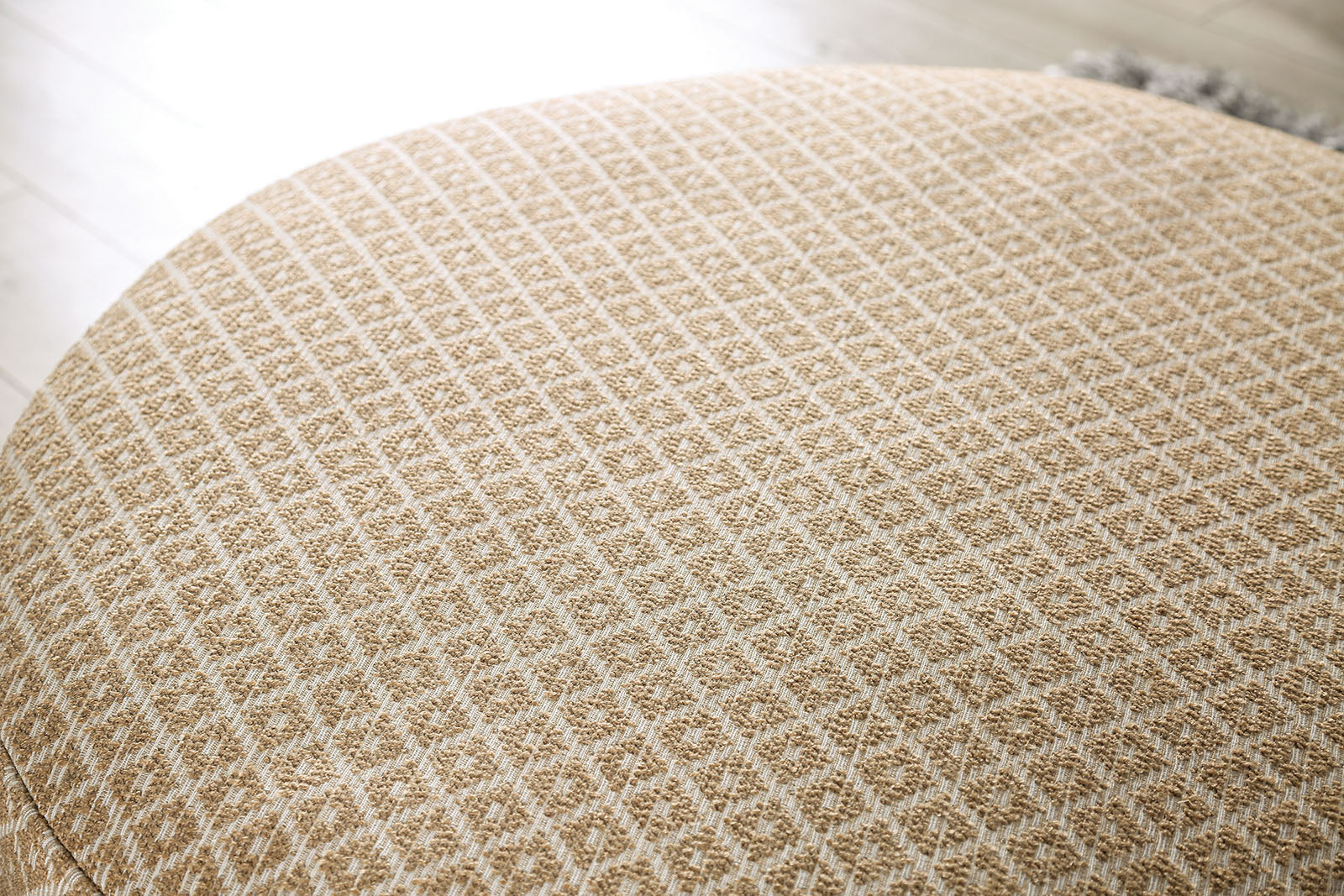 Stephney Gray/Gold Ottoman