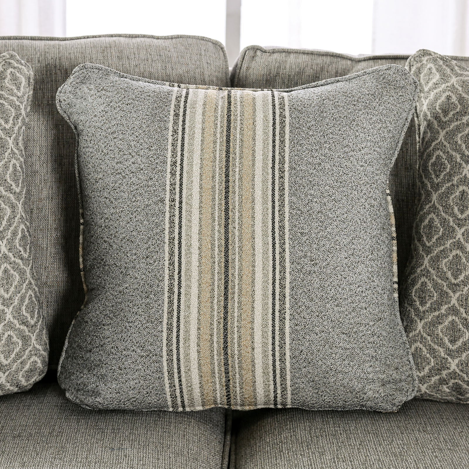 Stephney Gray/Gold Sofa & Loveseat