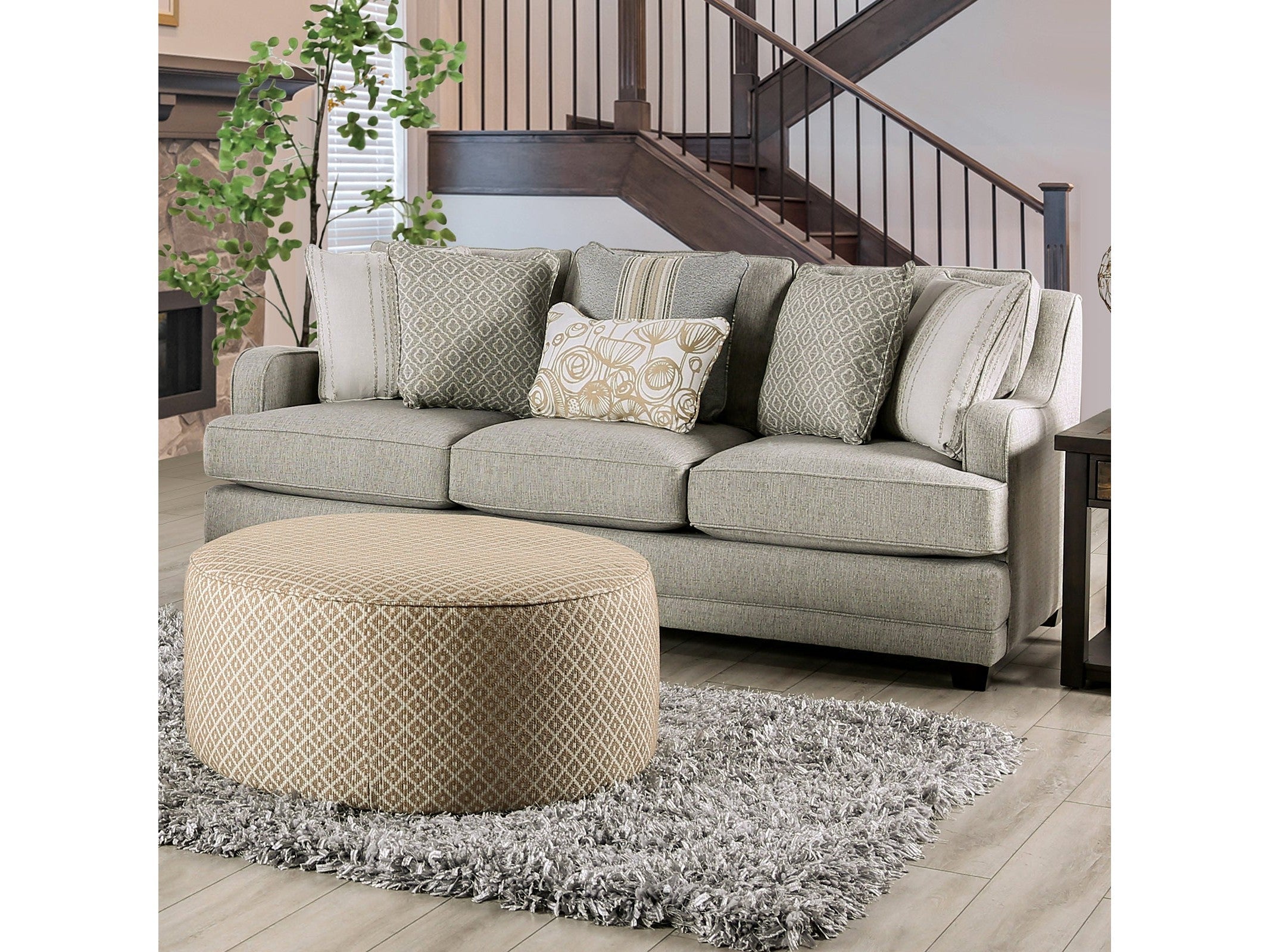Stephney Gray/Gold Sofa