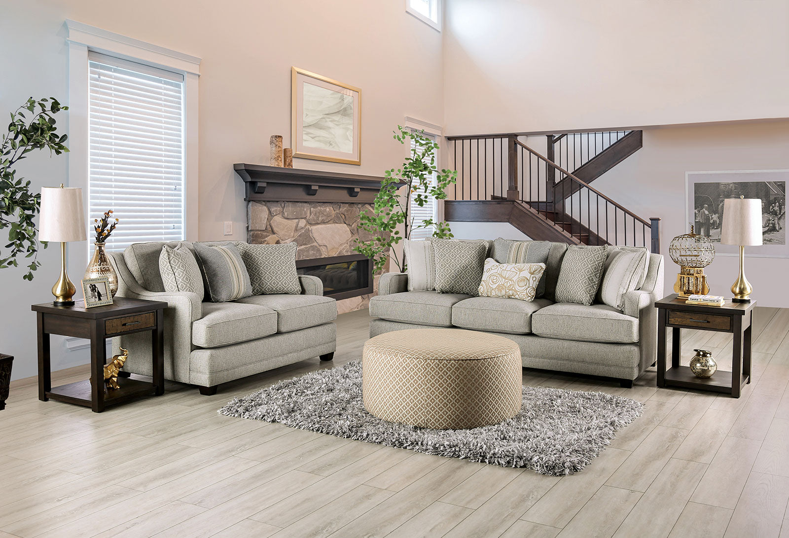 Stephney Gray/Gold Sofa