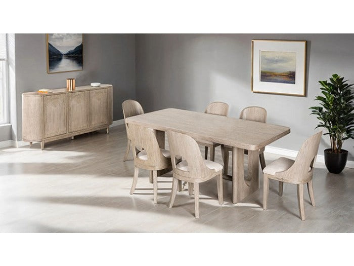 Sterling West White Oak 7 Piece Dining Set