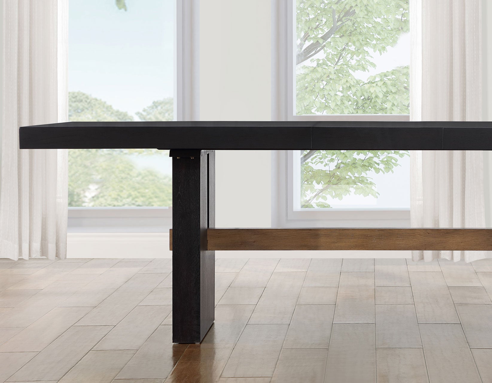 Aubrey 78-96″ Table With 18" Leaf in Black