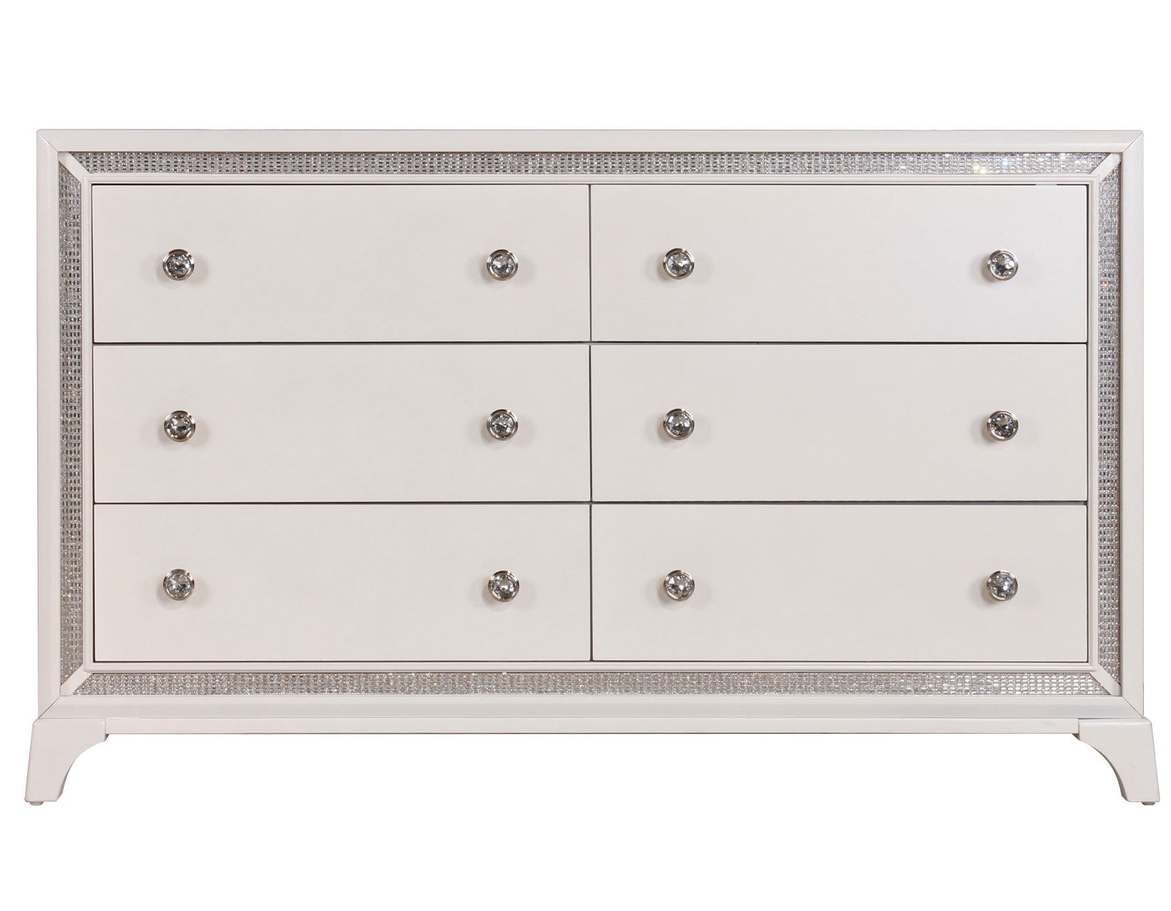 Cassie Illuminating Glam 58″ Dresser, Shimmering Pearl Finish