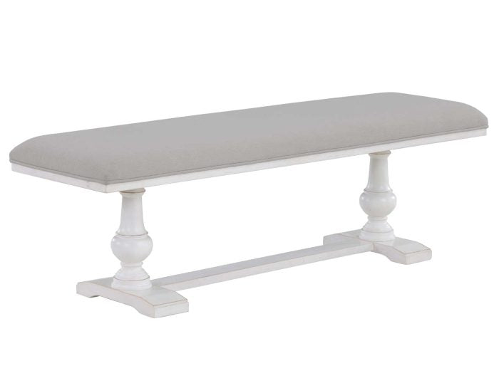 Warren White Upholstered Bench