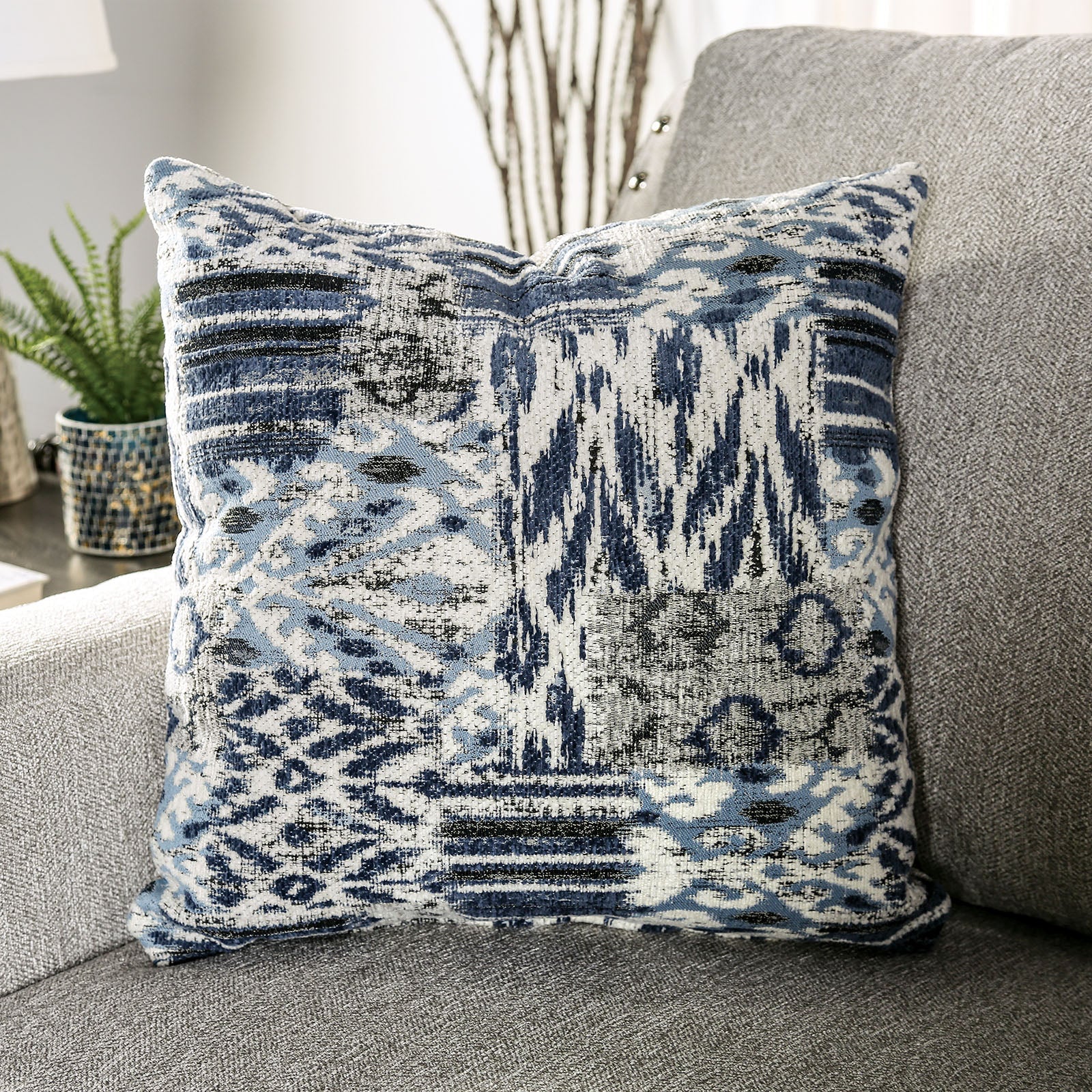 Stickney Light Gray/Navy Loveseat