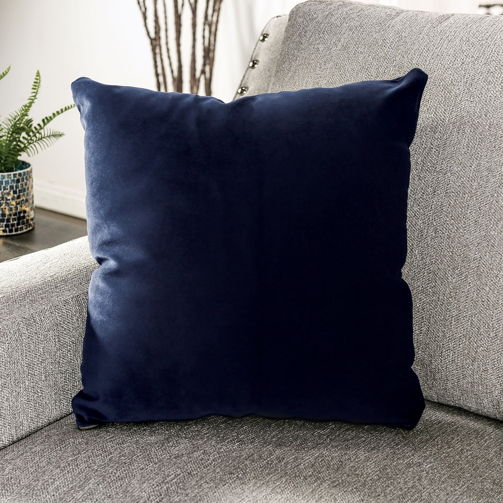 Stickney Light Gray/Navy Loveseat