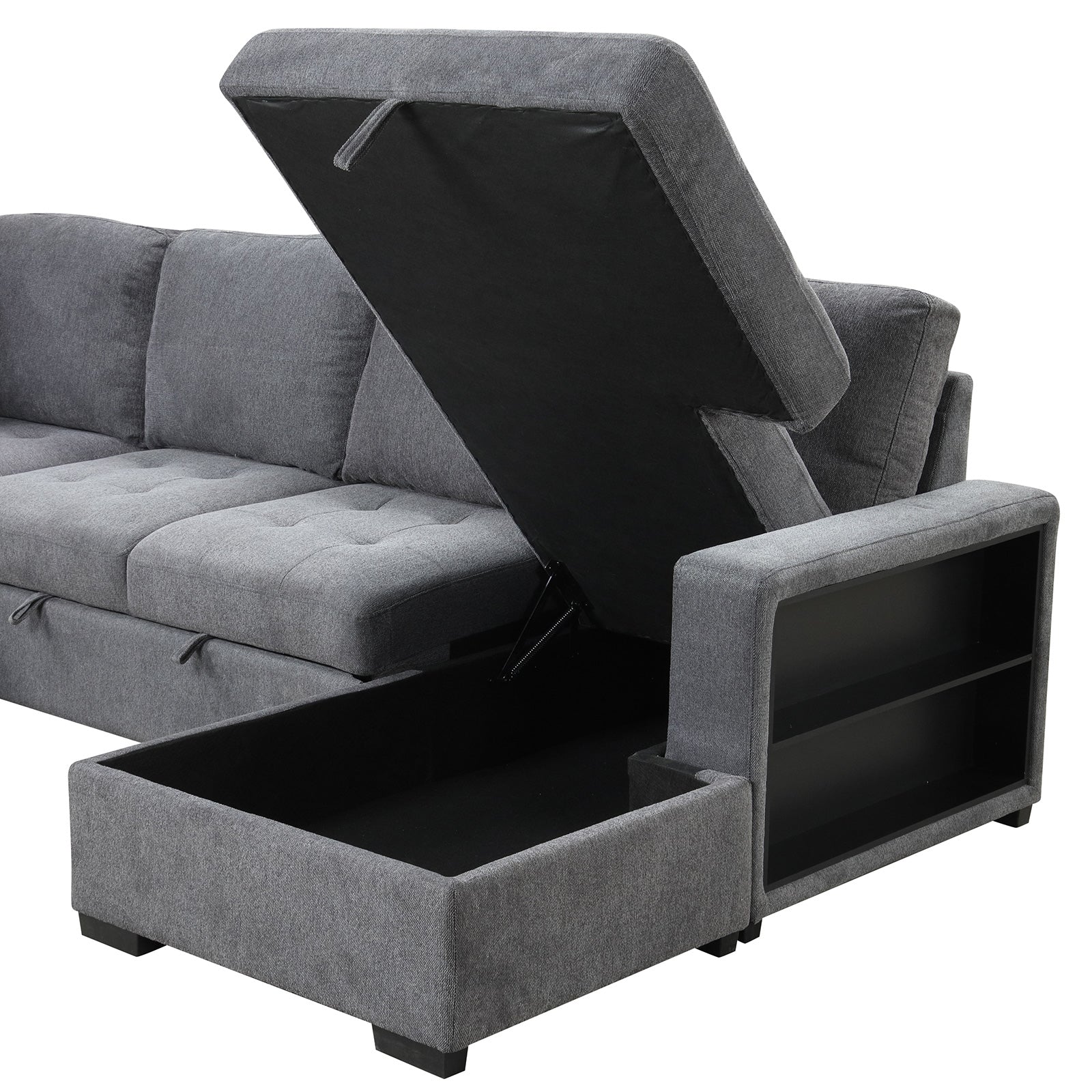 Stockwell Dark Gray Sleeper Sectional Sofa