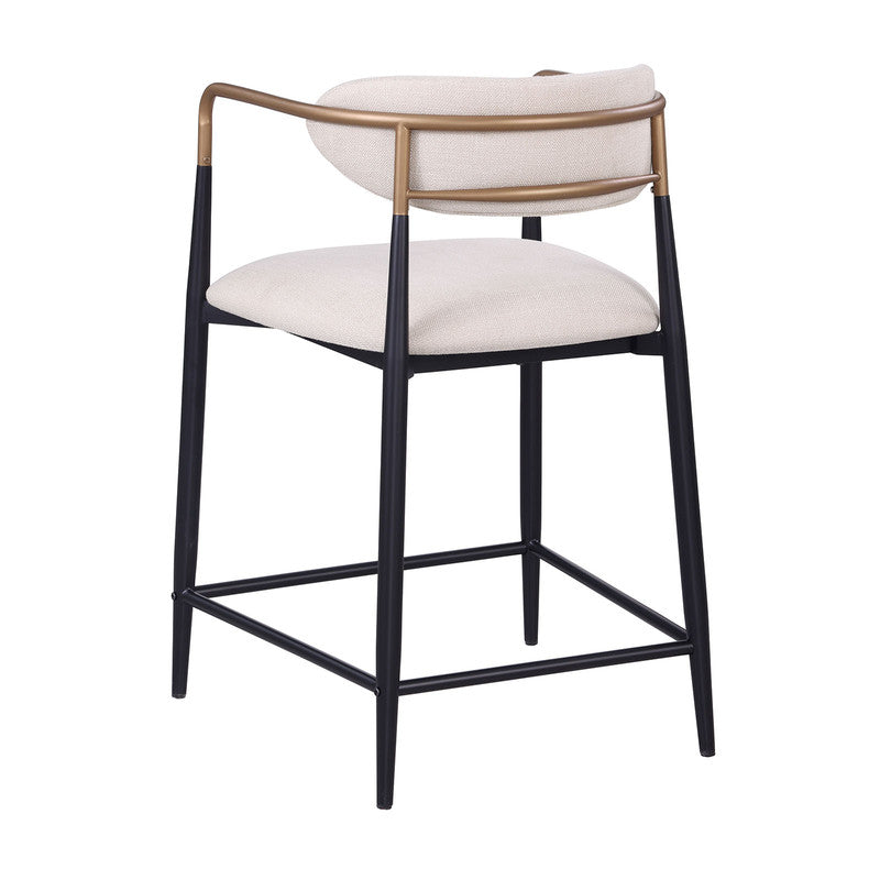 Streatham Black/White/Gold Counter Ht. Chair (Set of 2)