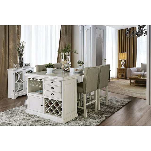Sutton Antique White Counter Height Table