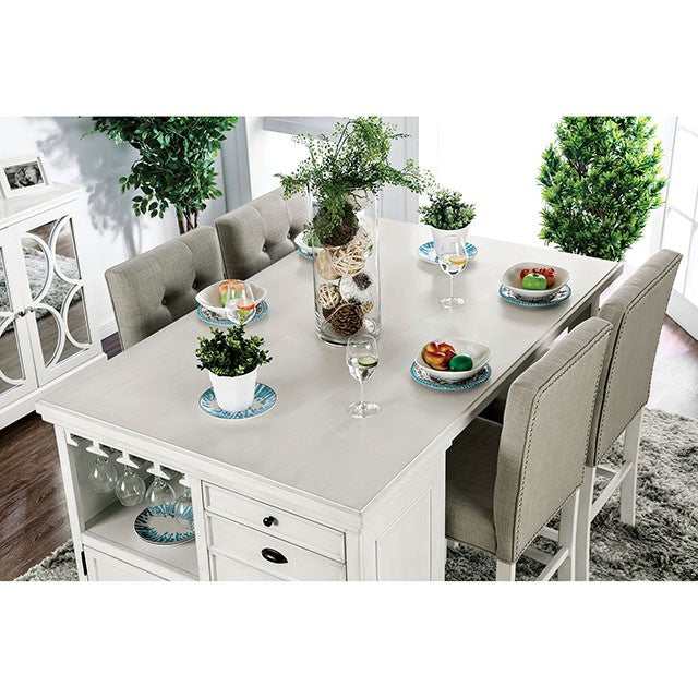 Sutton Antique White Counter Height Table