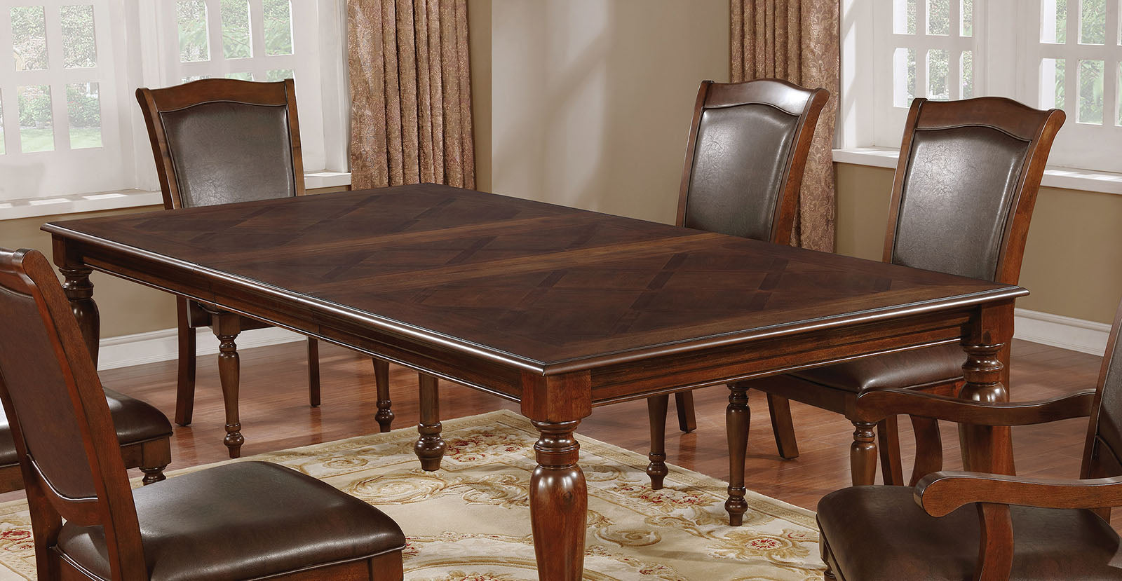 Sylvana Brown Cherry/Espresso 9 Pc. Dining Room Set