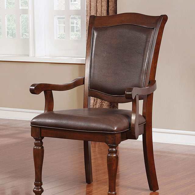 Sylvana Brown Cherry/Espresso Arm Chair (Set of 2)
