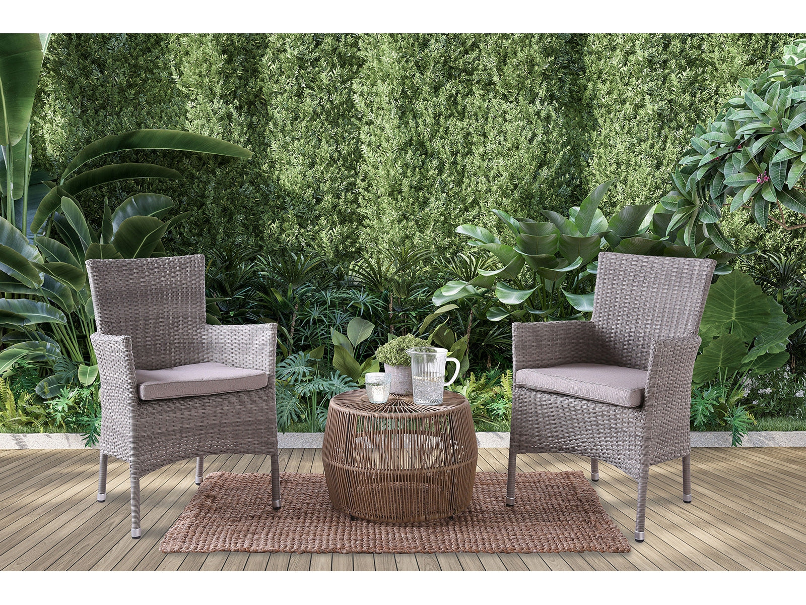 Syna Natural/Gray 3 Pc. Patio Conversation Set